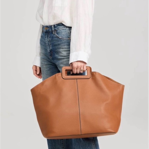 STAUD Tan Leather Tote Bag - Picture 7 of 11